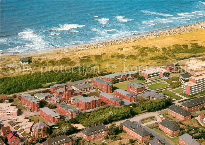 Norderney Nordseebad Fliegeraufnahme mit Seehospiz Kinderkrankenhaus Strand