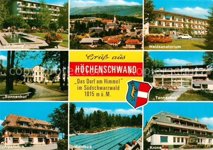 Hoechenschwand Schwarzwald BW St. Georg Waldsanatorium Tannenhof Krone Waldbad A