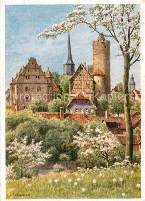 Schlitz Kuenstlerkarte K. Lindegreen