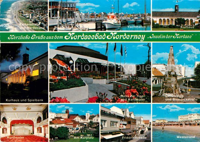 Norderney Nordseebad Kurhaus Denkmal Bismarckstrasse Weststrand Friedrichstrasse