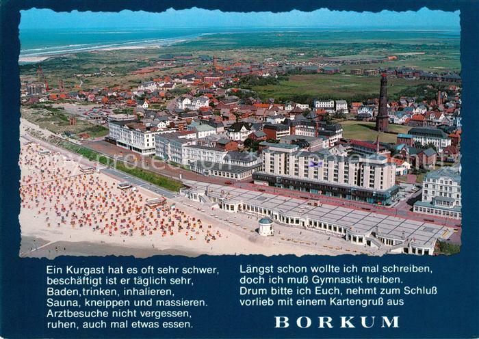 Borkum Fliegeraufnahme mit Strand Leuchtturm