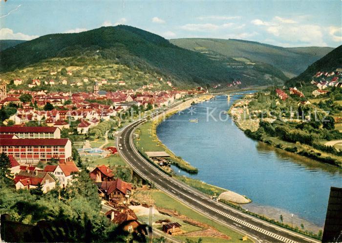 Eberbach Neckar Fliegeraufnahme Neckarpartie