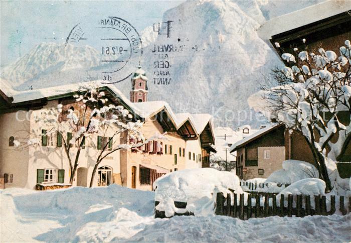 Mittenwald Bayern Ortspartie im Winter