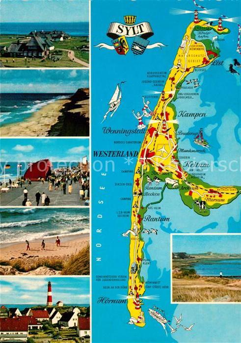 Sylt Panoramakarte Strand