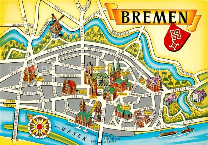 BREMEN  CITY Panoramakarte