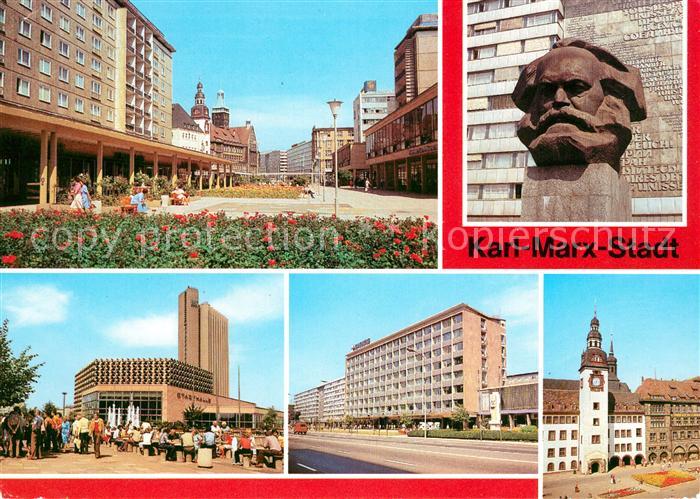 Karl-Marx-Stadt Rosenhof Karl Marx Monument Stadthalle Hotel Kongress Rathaus