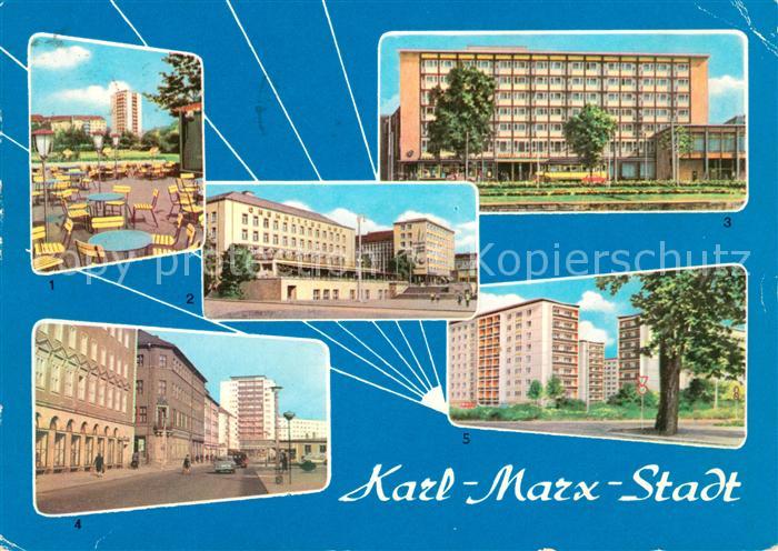 Karl-Marx-Stadt Hochhaus Klosterstrasse Chemnitzer Hof Hotel Moskau