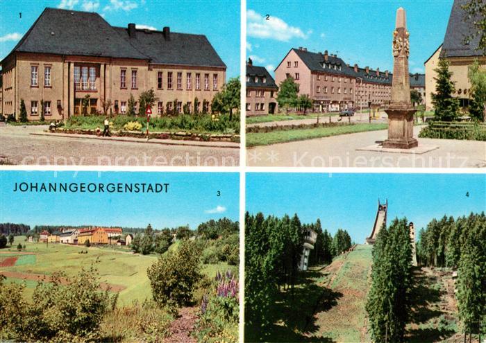 Johanngeorgenstadt Kulturhaus Karl Marx Postsaeule Erzgebirgsschanze