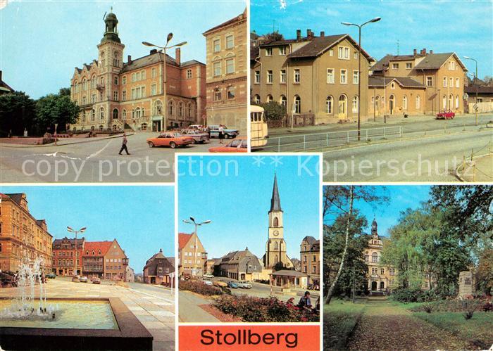Stollberg Erzgebirge Rathaus Bahnhof Markt Oberschule Hans Beimler