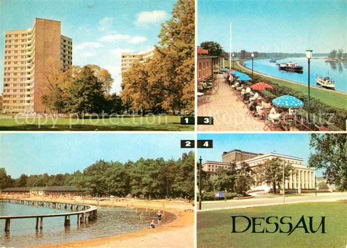 Dessau-Rosslau Hochhaeuser Stadtpark Strandbad Adria Gaststaette Kornhaus