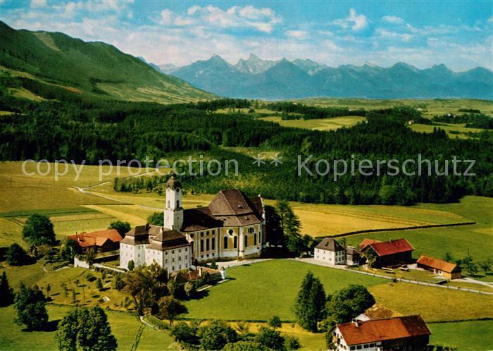Steingaden Oberbayern Wieskirche Fliegeraufnahme