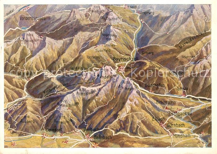 Bayrischzell Panoramakarte Wendelstein Sulzberg Derndorf