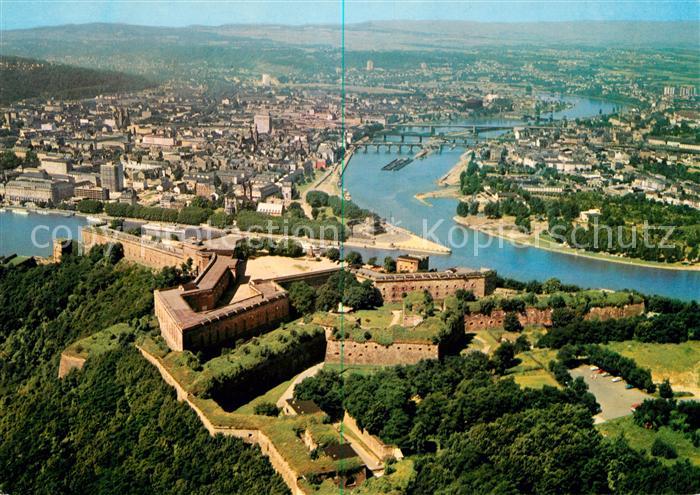 Koblenz Rhein Fliegeraufnahme Festung Ehrenbreitstein