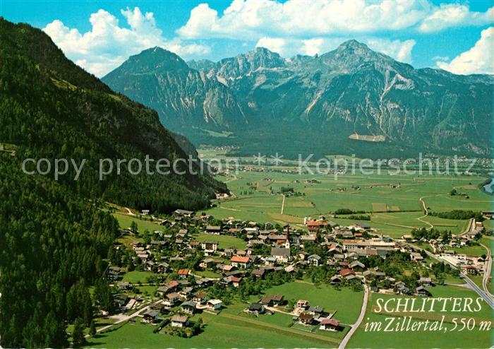 Schlitters Tirol Fliegeraufnahme Rofangebirge