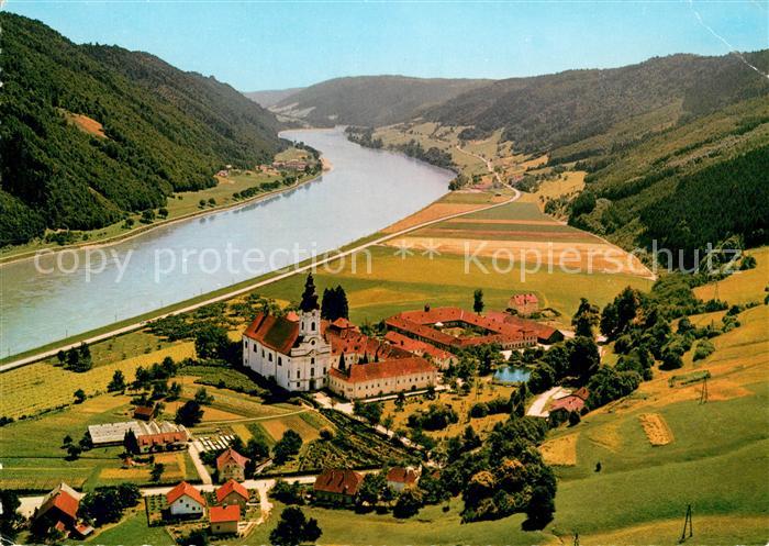 Engelhartszell Donau Oberoesterreich Fliegeraufnahme Stift Engelszell