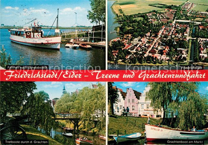 Friedrichstadt Eider Grachtenboot Markt Tretboote