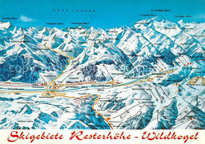 Mittersill Oberpinzgau Ortungskarte Hollersbach Muehlbach Bramberg