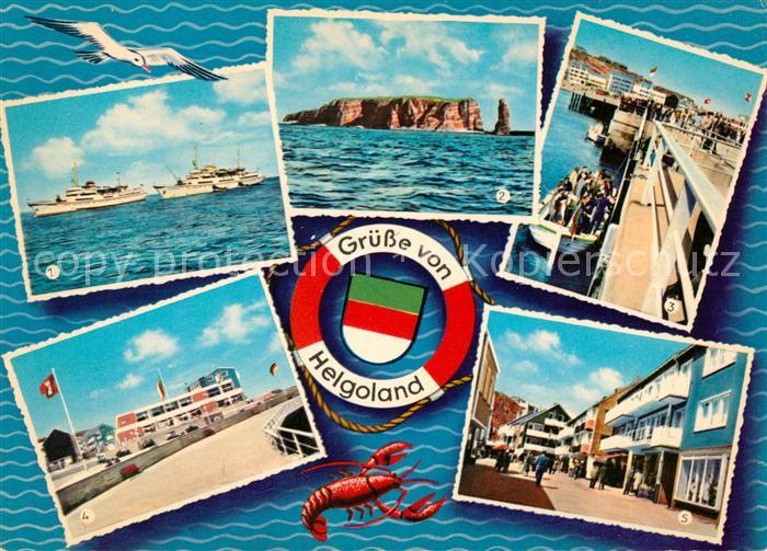 Helgoland Seebaederschiffe Nordspitze Landungsbruecke