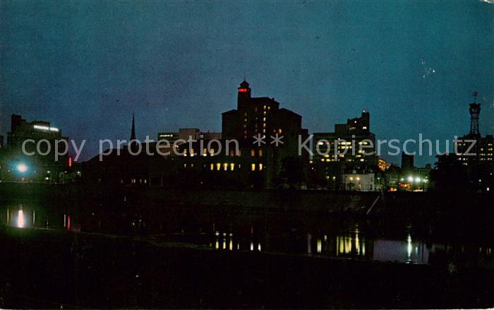 Dayton Ohio View of skyline at night