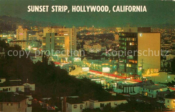 Hollywood California Sunset Strip Playboy Club Hotels at night