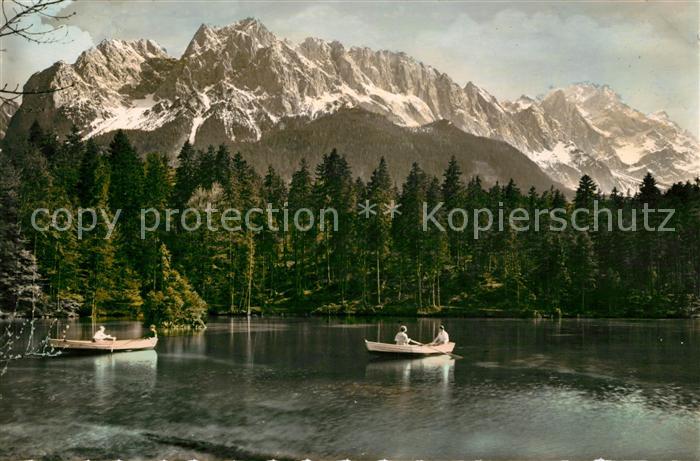 Badersee mit Waxensteine Zugspitze Wettersteingebirge