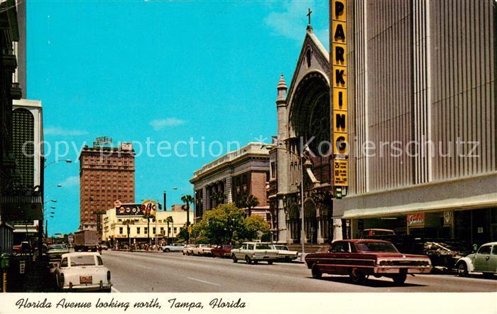 Tampa Florida Florida Avenue looking north Sacred Heart Church Post Office
