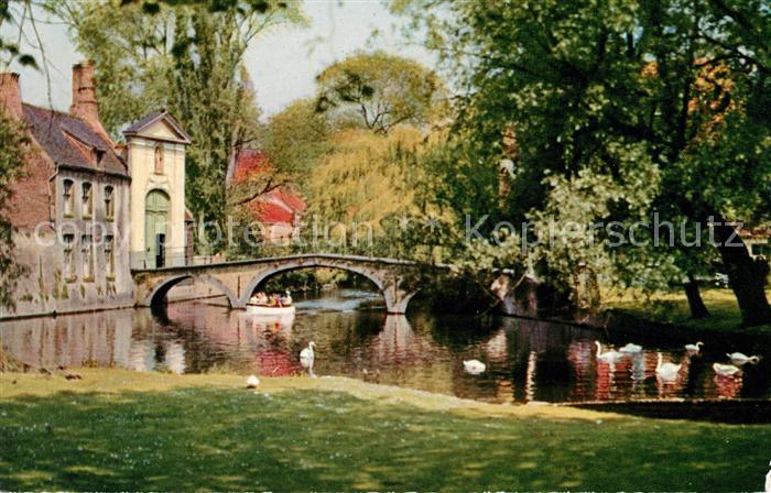Bruges BRUGGE Belgie Eingang um Beginenhof Kanal Begijnhof