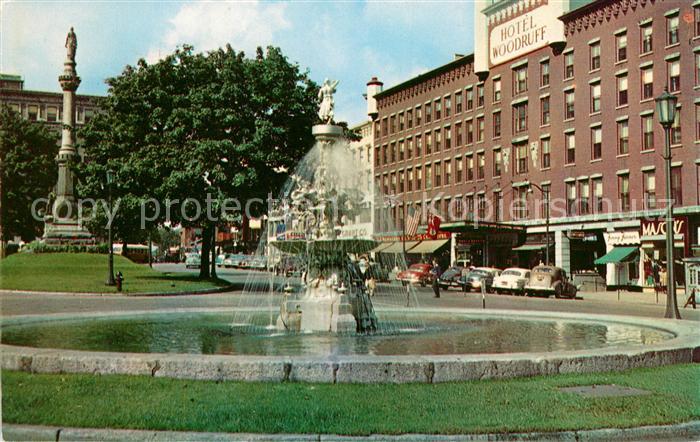 Watertown New York Public Square Fountain Hotel Woodruff Civil War Memorial