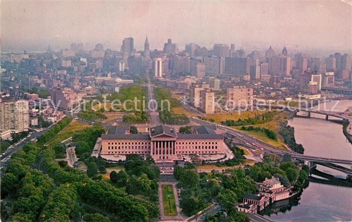 Philadelphia Pennsylvania Museum of Art Benjamin Franklin Parkway Skyline aerial
