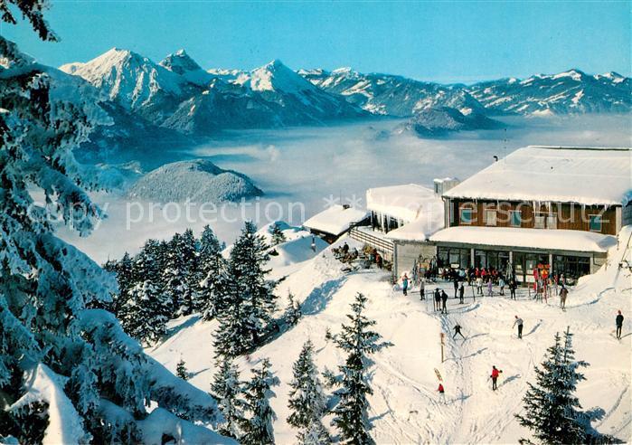 Schwangau Tegelbergbahn Bergstation Berggaststaette Wintersportplatz Alpenpanora