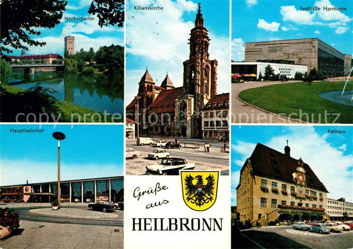 Heilbronn Neckar Neckar Bruecke Kilianskirche Festhalle Harmonie Hauptbahnhof Ra