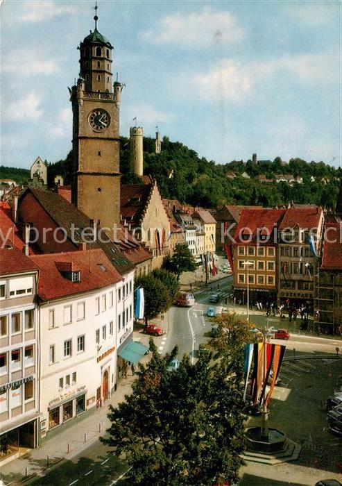 Ravensburg Wuerttemberg Marienplatz Blaserturm Mehlsack und Veitsburg