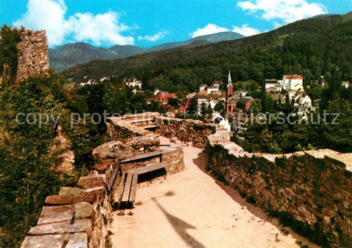 BADENWEILER BW Panorama Blick von der Burgruine Thermalkurort im Schwarzwald