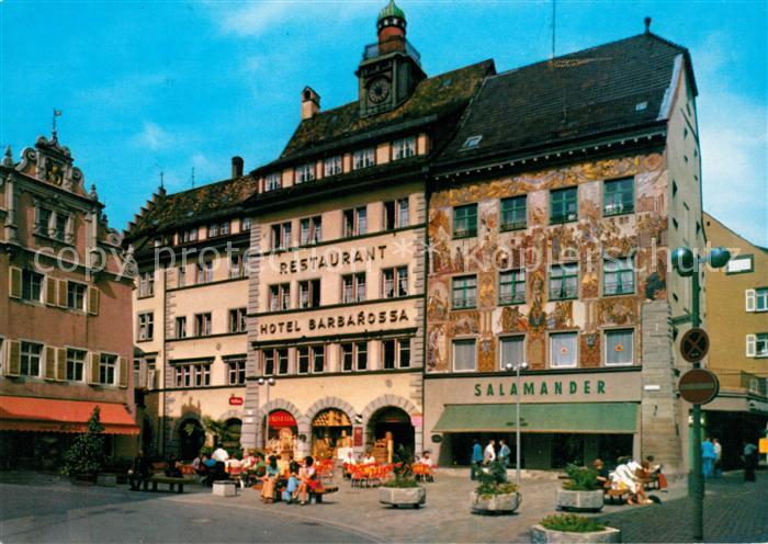 Konstanz Bodensee Obermarkt Restaurant Hotel Barbarossa Altstadt Fassadenmalerei