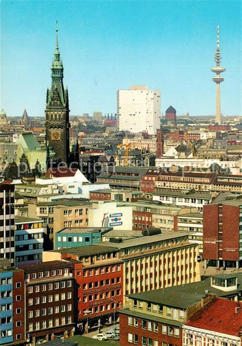 Hamburg Blick auf Rathaus und Fernsehturm