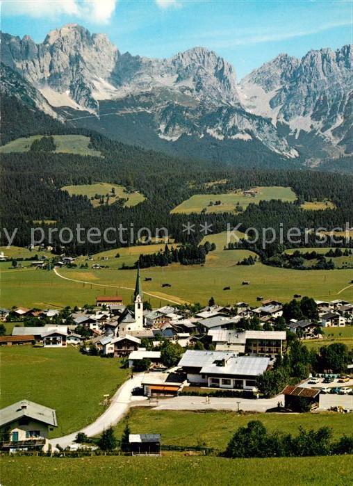 Ellmau Tirol Sommerfrische Blick zum Wilden Kaiser Kaisergebirge