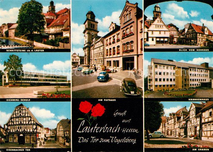 Lauterbach Hessen Tor zum Vogelsberg Schrittsteine Schule Eisenbacher Tor Rathau