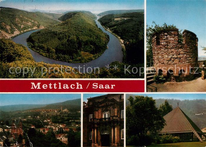 Mettlach Landschaftspanorama Saarschleife Burgruine Montclair Abtei Kirche