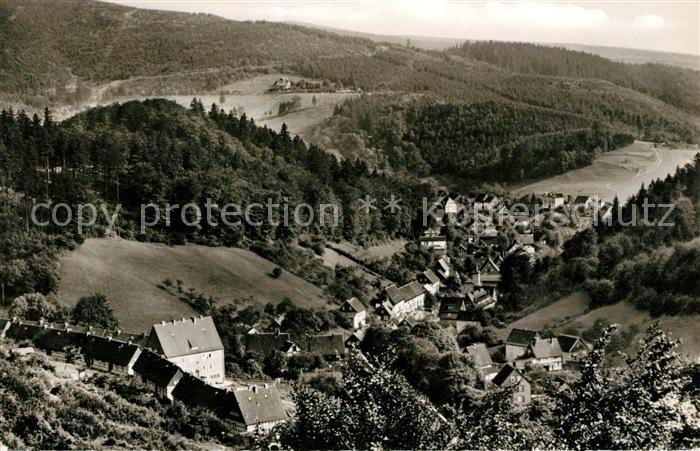 Bad Grund Landschaftspanorama Blick vom Huebichenstein