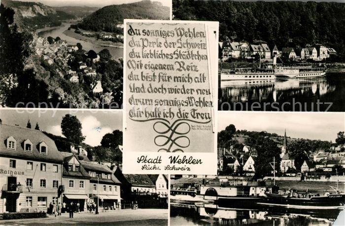 Wehlen Sachsen Panorama Elbetal Raddampfer Rathaus