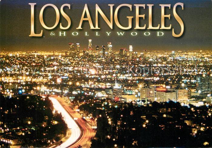 Los Angeles California and Hollywood at night view taken from the Hollywood Hill