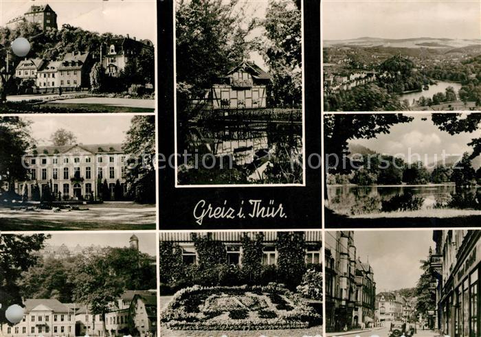 Greiz Thueringen Teilansichten Landschaftspanorama See Schloss Blumenuhr