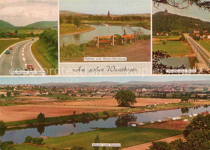 Bad Oeynhausen Grosser Weserbogen Rehme und Werre Muendung Westfaelische Pforte