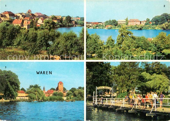 Waren Mueritz Tiefwarensee Stadtansicht von Kietzbruecke aus