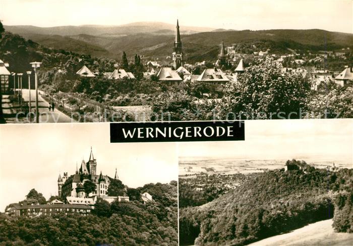 Wernigerode Harz Stadtpanorama mit Blick auf den Brocken Schloss Feudalmuseum Ha