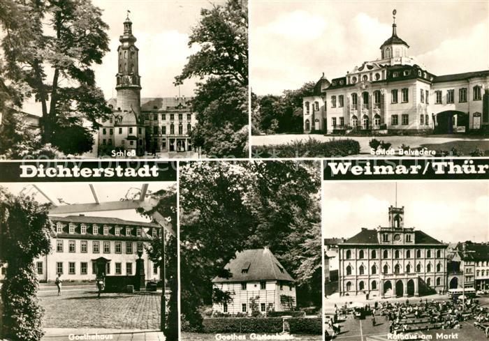 Weimar Thueringen Schloss Belvedere Goethehaus Goethes Gartenhaus Rathaus am Mar