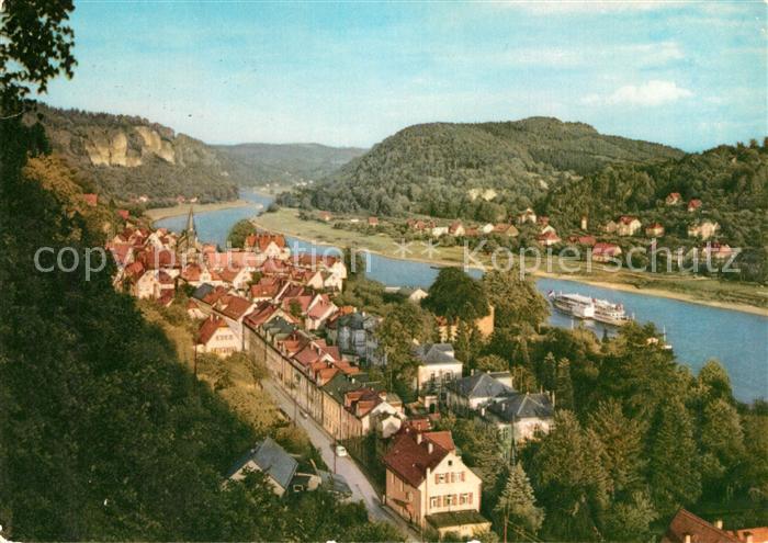 Wehlen Sachsen Panorama Elbtal Saechsische Schweiz