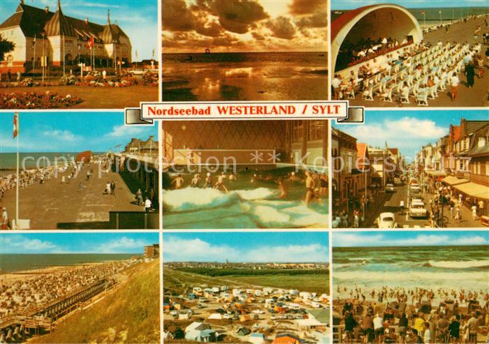 Westerland Sylt Strandhotel Abendstimmung am Meer Konzertpavillon Promenade Camp