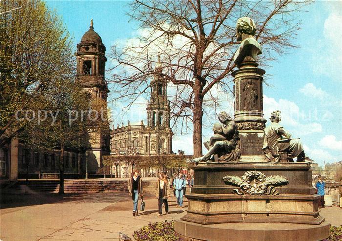 DRESDEN Elbe Rietschel Denkmal Bueste Bruehlsche Terrasse