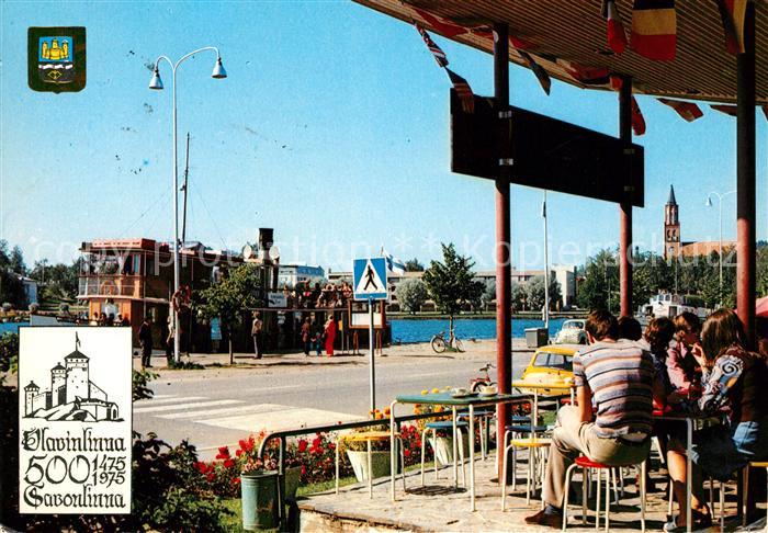 Savonlinna Am Hafen Bootsanleger Strassencafe